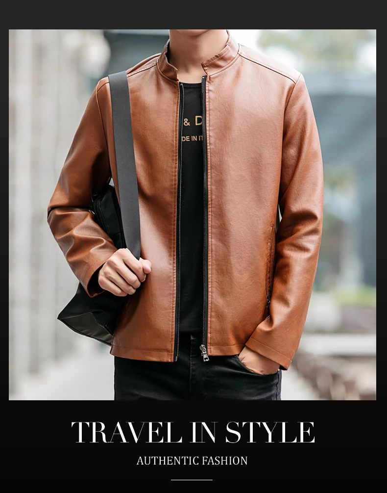 Autumn And Winter New Style Men's Locomotive Leather Coat Korean-style Washing PU Leather Jacket