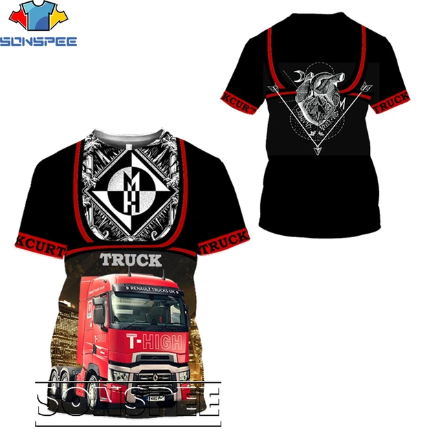 SONSPEE Truck Car 3D Print Hip Hop Men's T Shirt Fashion Harajuku Short Sleeve Funny Logo Men Women Tops Tees Shirts Homme 22929