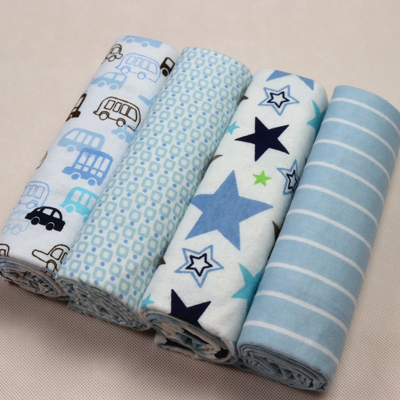4Pcs/Lot Muslin Cotton Flannel Baby Swaddles Soft Newborns Blankets Baby Blankets Newborn Muslin Diapers Swaddle Wrap