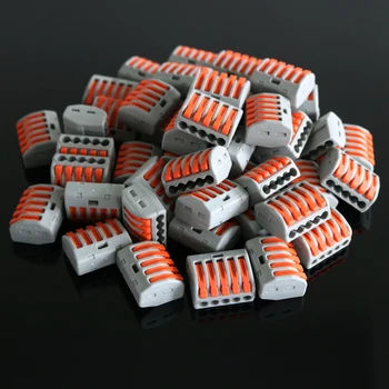 

50PCS PCT-215 5Pin Wire Connector Compact Wiring PCT 215 Terminal Block With Lever 0.08-2.5mm2 Fast Push-in Conductor Connector