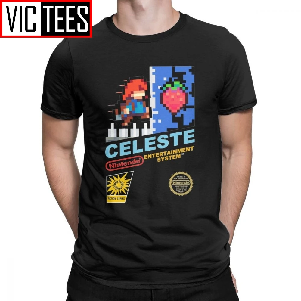 Для Мужчин's Celeste NES крышка светильник светло-голубые футболки для Для мужчин Винтаж хлопковая Футболка с круглым вырезом, футболка, одежда