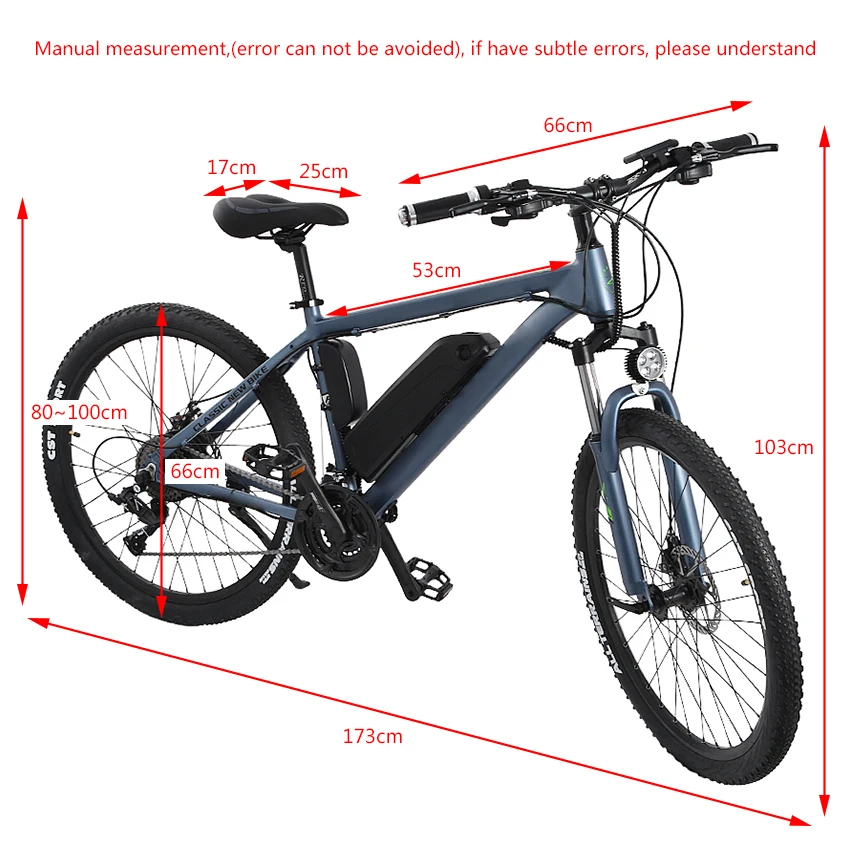 27-Speed Mountain Bike 26 inch Wheel Electric Bicycle Bike 350W Electric Bicycle Single Seat Aluminum Alloy EBike 36V10Ah/13Ah
