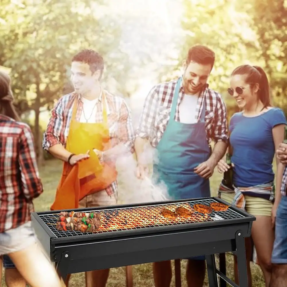 de barbacoa plegable portátil, estufa de barbacoa de carbón para Patio, caja de barbacoa de carbón para el hogar, parrilla de barbacoa para acampar al aire parrilla barbacoa|Parrillas de barcacoa| -