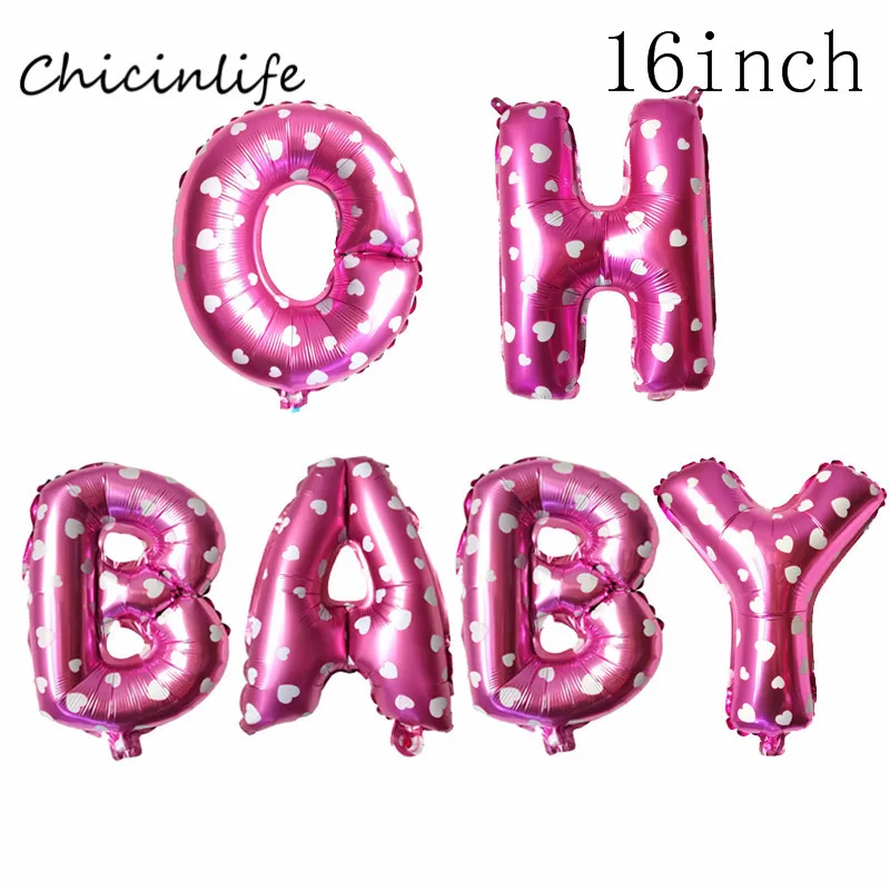 Chicinlife девушка день рождения тема это девушка с воздушными шарами баннер Baby Shower Девушка День рождения украшения Дети 1 день рождения Декор - Цвет: oh baby pink