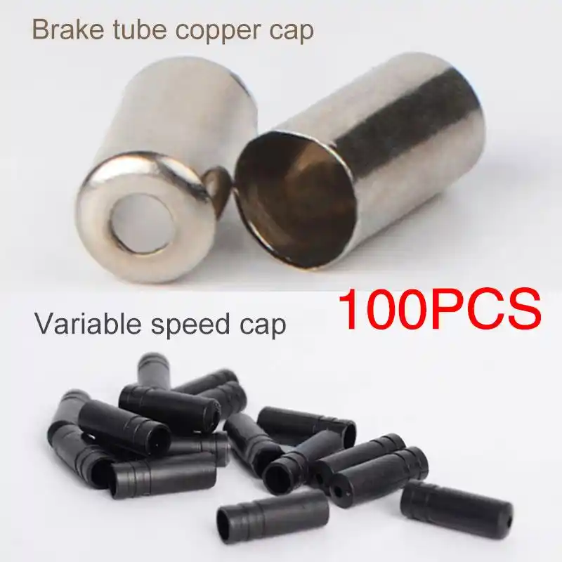EYCI 100Pcs Bike Brake Derailleur Accessories Part Bicycle Metal Silver Caps End