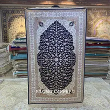 YILONG 3'x5' Восточный шелковый ковер синий изысканный маленький персидский ковер ручной работы(HF222B