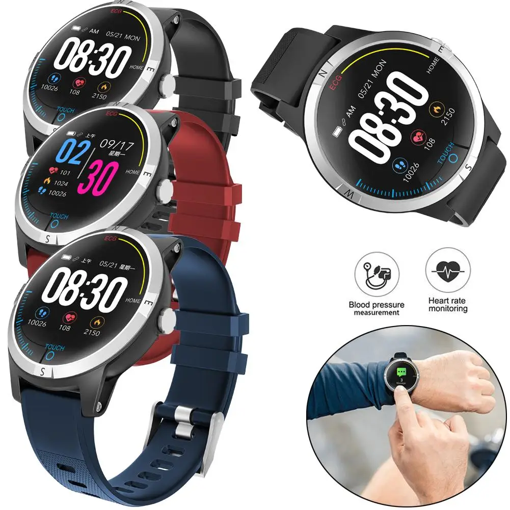 

Смарт-часы с круглым экраном, Bluetooth, спортивный фитнес-трекер, ЭКГ, PPG, монитор артериального давления, пульсометр, умный Браслет, удаленная камера