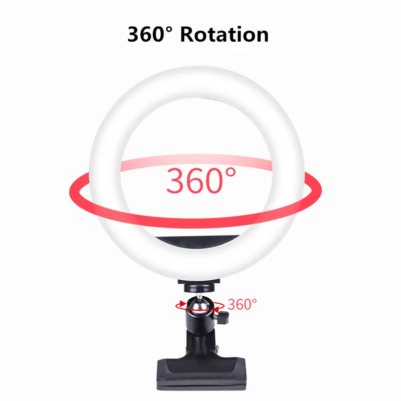 Anel de Luz com Braçadeira Selfie para Iluminação de Fotografia Vídeo-conferência Pode Escurecido Bluetooth-compatível 10in Lâmpada Youtube 26cm Led Ser - Image 3