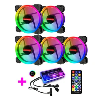 

COOLMOON F-GM1 Computer Case PC Cooling Fan RGB Adjust 120Mm Quiet + IR Remote New Computer Cooler RGB CPU Case Fan