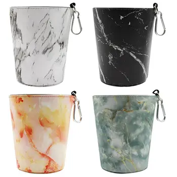 

Hook Vehicle-mounted Garbage Bin Marble Car Mounted Trash Can Nordic Style Car Mini Trash Can Round Car Storage Box Without Lid