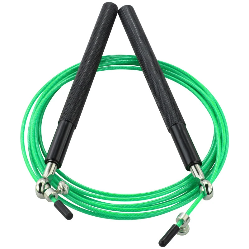 Black and green Скоростной скакалка, алюминиевая скакалка, Профессиональная Скакалка для фитнеса, 3 м, регулируемая проволока из нержавеющей стали, скакалки для тренажерного зала - Цвет: Black and green
