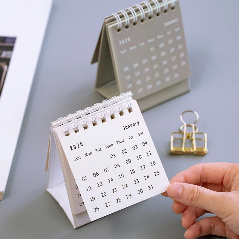  2020 Desk Calendar Foldable Flip Calendar Simple Style for Home Bedroom Office Decor ENA88 - 4000417654151