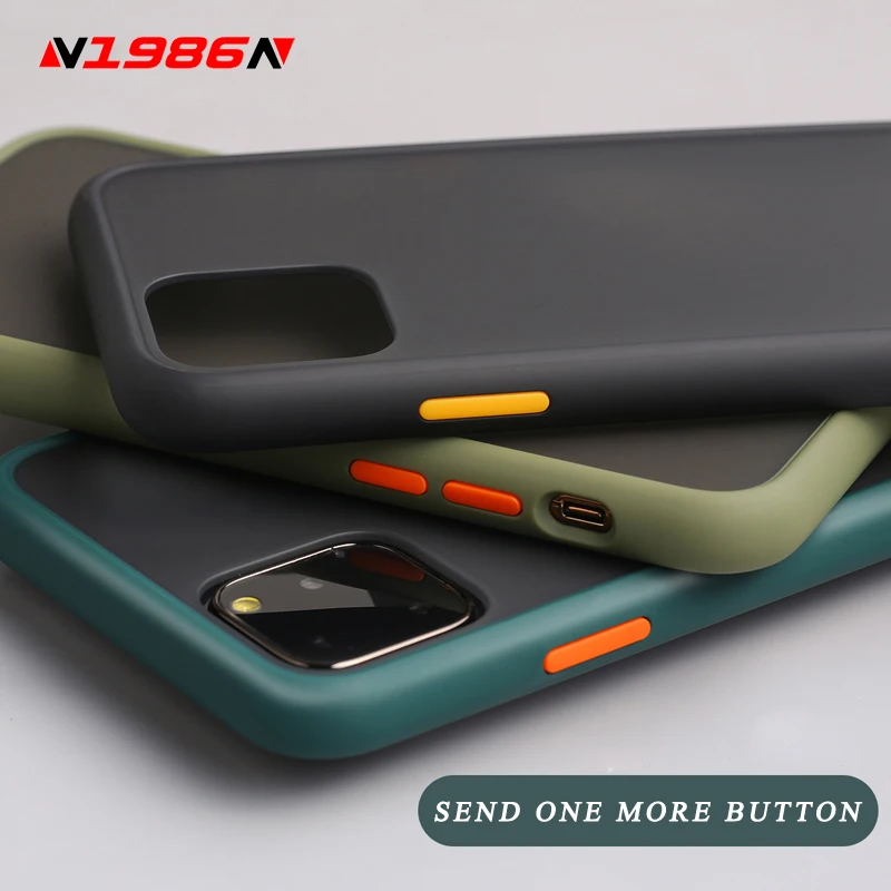 

N1986N Phone Case For iPhone 11 Pro X XR XS Max 7 8 Plus Luxury Contrast Color Frame Matte Hard PC Protective For iPhone 11 Case
