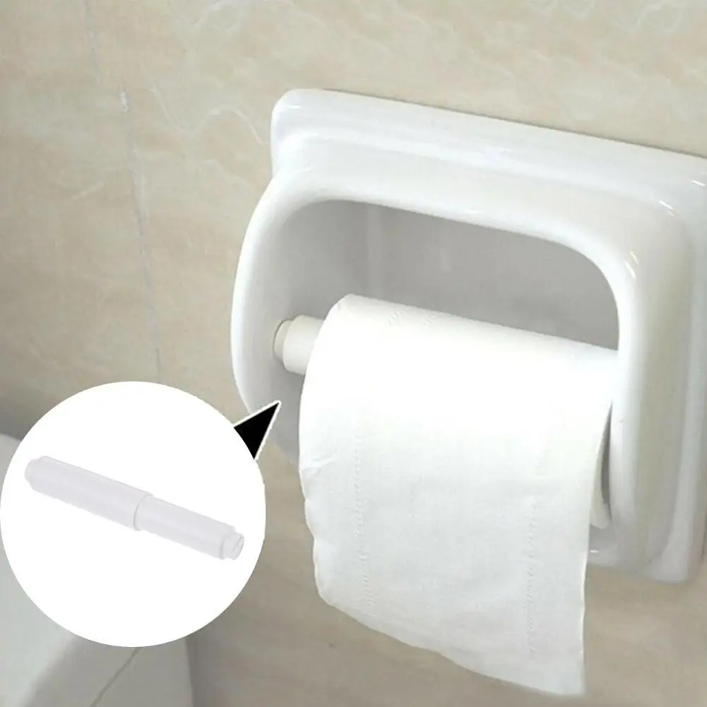 High Quality Convenience White Plastic Replaceable Toilet Roll Holder Roller Insert Spindle Spring Bathroom Replace Accessories
