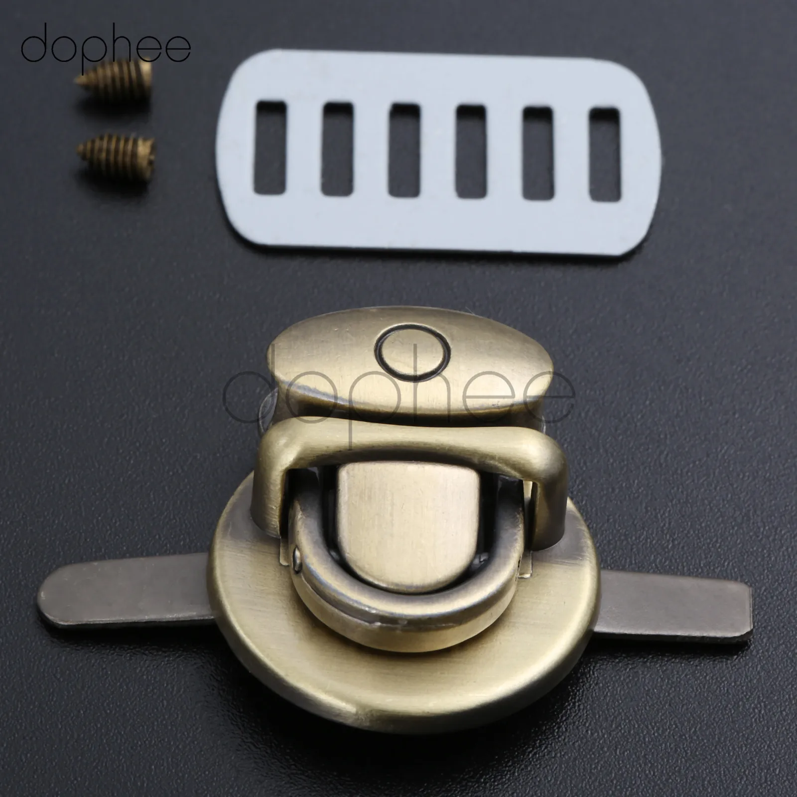 Dophee 1 комплект металлическая круглая форма застежка Поворотная Блокировка замка для DIY сумка-кошелек аппаратное кожевенное ремесло аксессуары 4 цвета