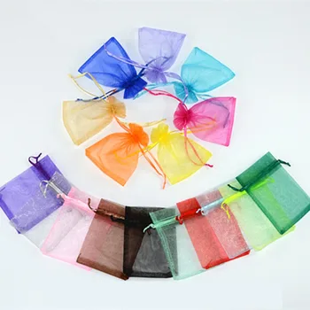 

Pure color pearl gauze net yarn bag beam mouth gift bag cosmetic trial small gift packaging bag in stock