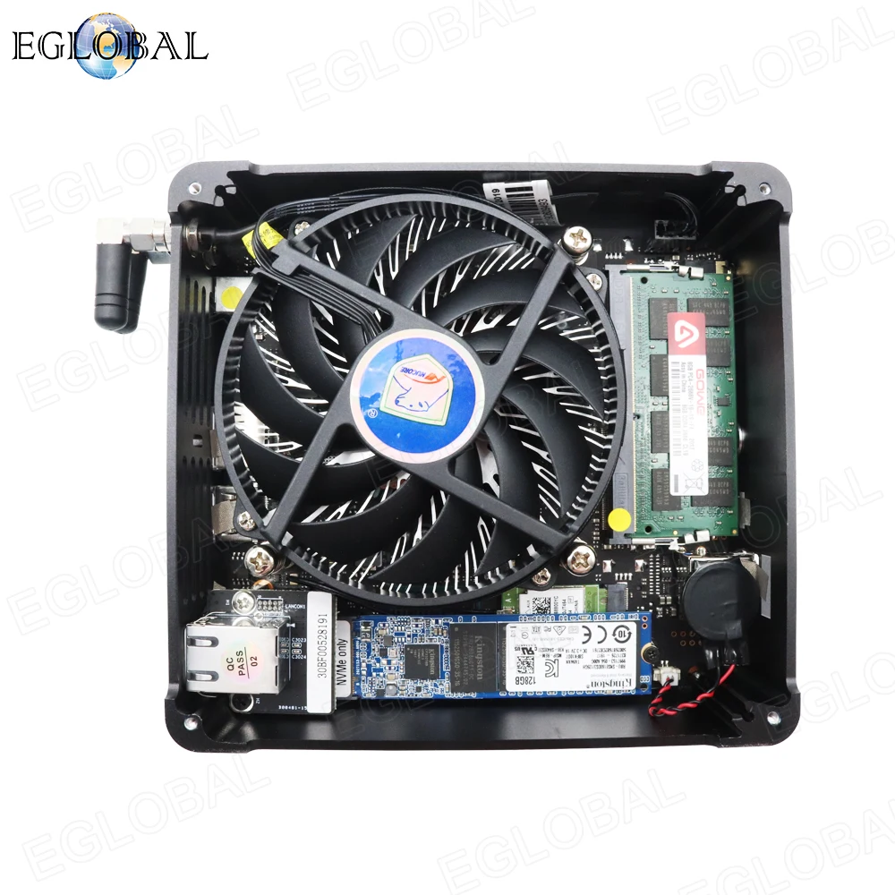 2020 Eglobal новый вентилятор мини-ПК Core i9 9880H 2 Intel Lans Windows 10 * DDR4 64 Гб M.2 NVME Micro PC