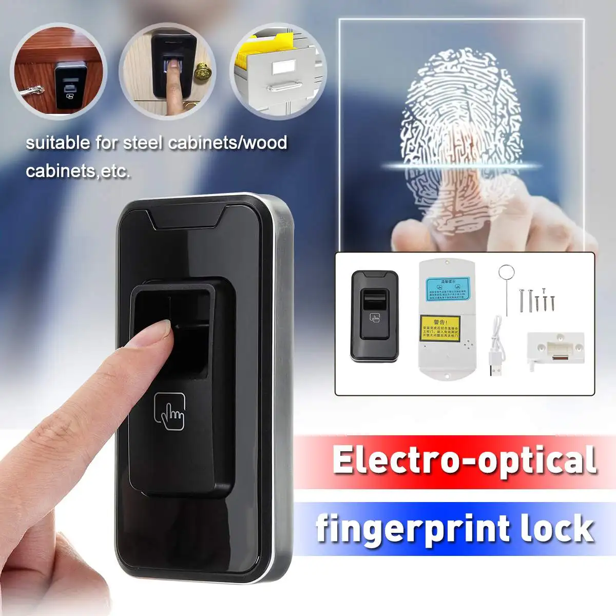 

Small Smart Electronic Password Keyless Mini Fingerprint Lock Cabinet Door Wardrobe Drawer Locker Lock For Home Office Gym