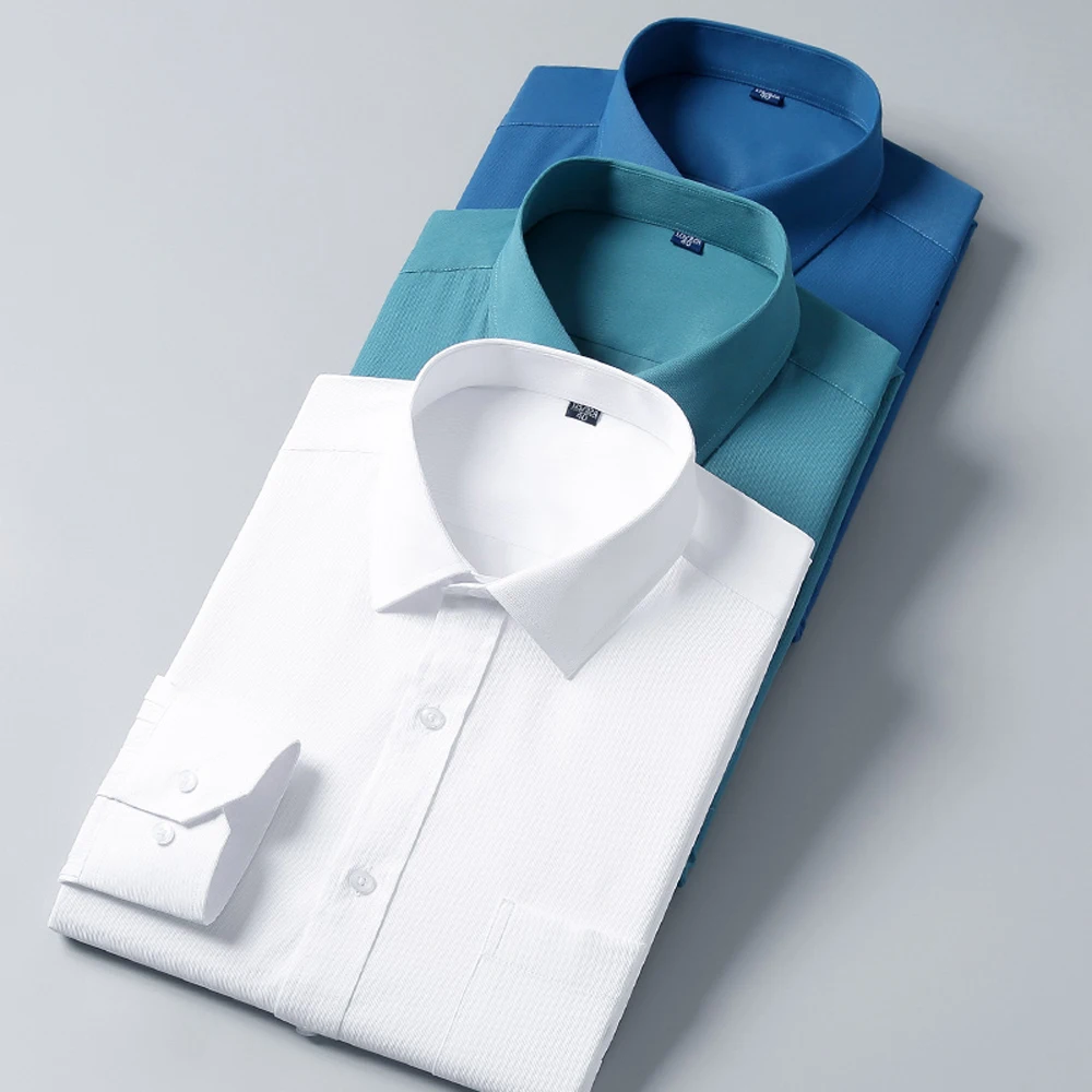 Men's Interview Office Long Sleeve Dress Shirts dress shirts Formal Business Comfortable Slim Fit Long Sleeve Solid Classic Social Work Shirt
