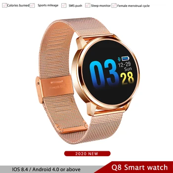 

Q8 Smart Watch Women OLED Screen Smartwatch Fashion Fitness Tracker Heart Rate Monitor Wristband Step Counter For Android IOS