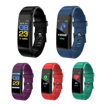 

115plus Smart Bracelet Fitness Tracker Step Counter Smartband Anti-Lost Call Reminder for Android IOS