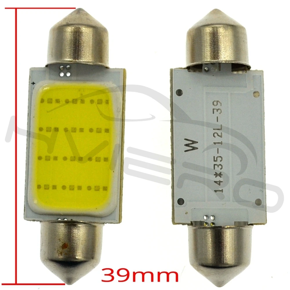 Hviero 12SMD White Cob Festoon Dome Lights Reading Lamp 31mm 36mm 39mm 42mm 3w Car Led  Interior Lights Bulbs Interior DC 12v