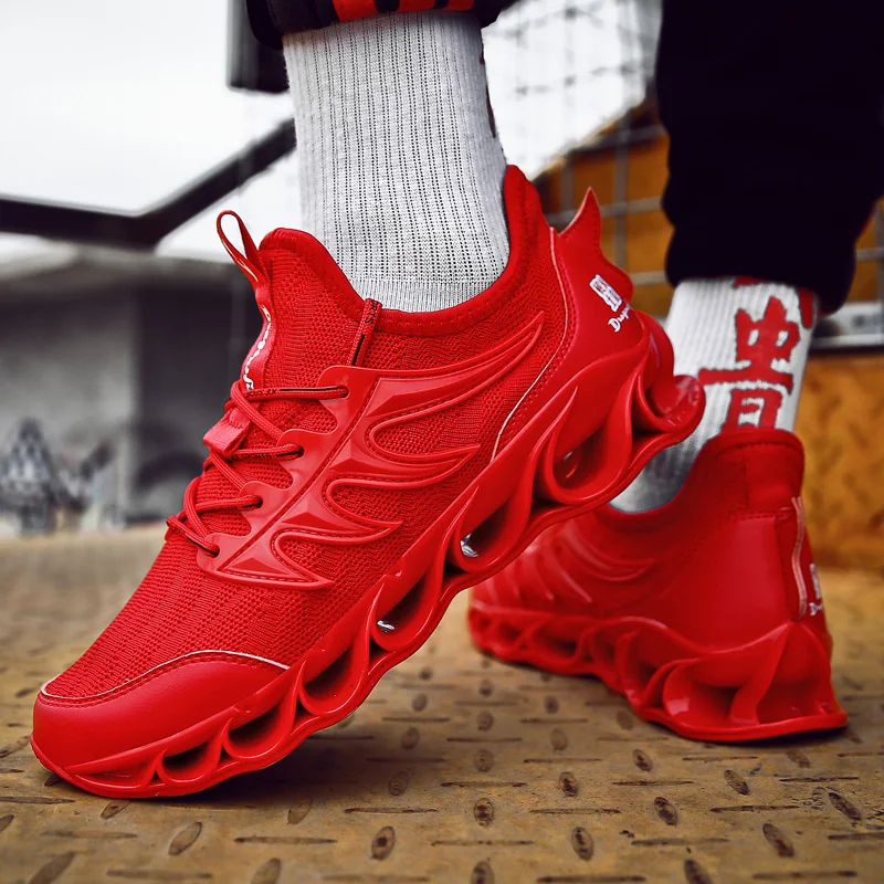 

TASHEN new blade sole men's running shoes sports shoes classic lace non-slip shoes thick bottom outdoor shoes off white shoes