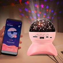 Lampe LED projecteur d'étoiles, rvb, veilleuse pour chambre d'enfants, Bluetooth boule de musique DJ haut parleurs, lampes de scène de fête, décoration de noël à la maison