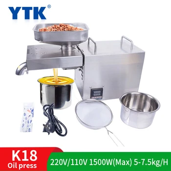 

220V 304 Stainless Steel 1500Wmax Home Oil Press Intelligent Temperature Control Kitchen Cooking Oil Processing Equipment