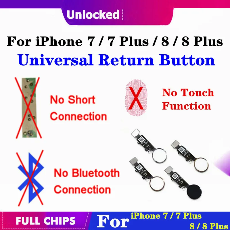 Универсальная Кнопка Домой для IPhone 7 Plus 8 функция возврата запасная часть без