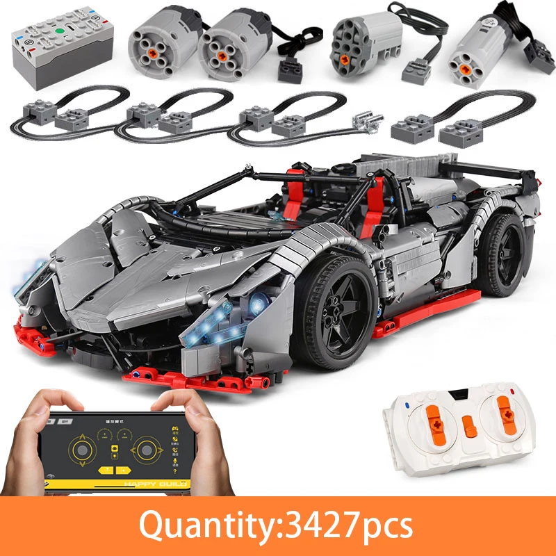

3427pcs Technic assemble RC2.4Ghz roadster lamborghinied super car building blocks bricks toys for children
