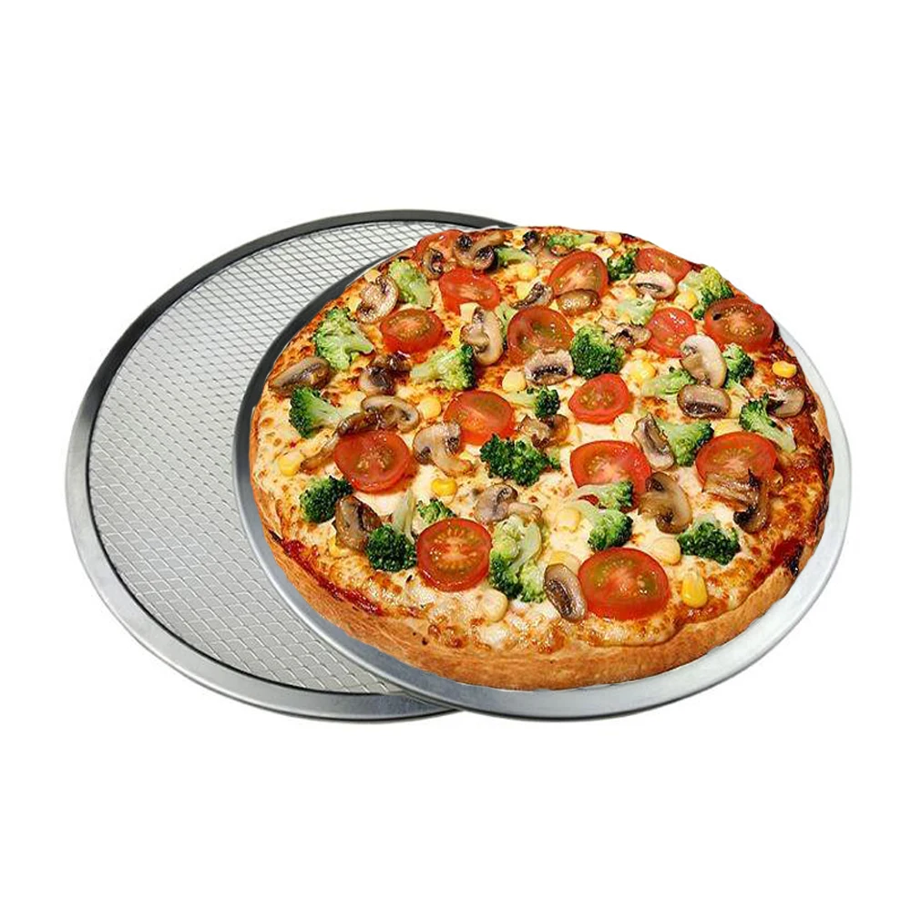 2PCS 6//7/8/9/11/15 inch Reuse Non-Stick Aluminum Mesh Pizza Screen Pasta Baking Tray Metal Net Bakeware Kitchen Baking Tools