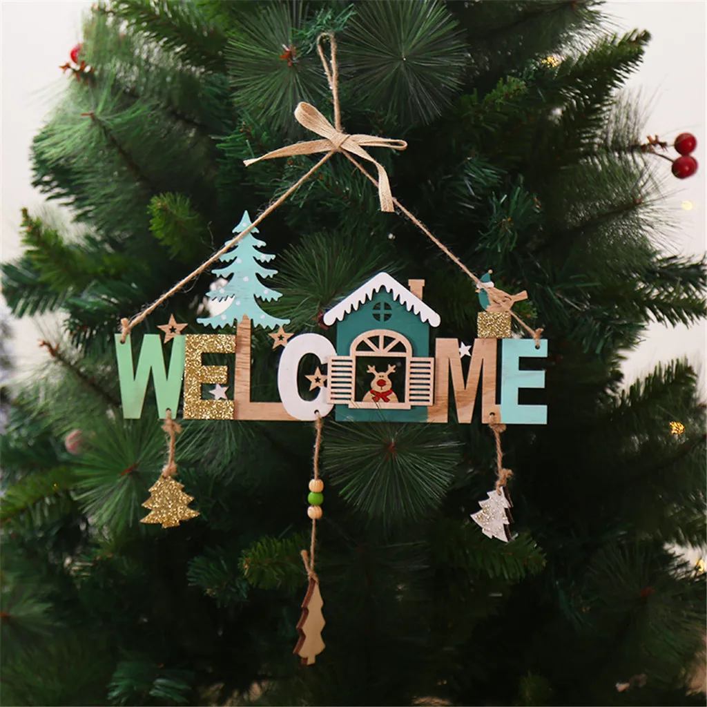 

Christmas Wooden Wind Chime String House Name Creative Shop Indication Listing