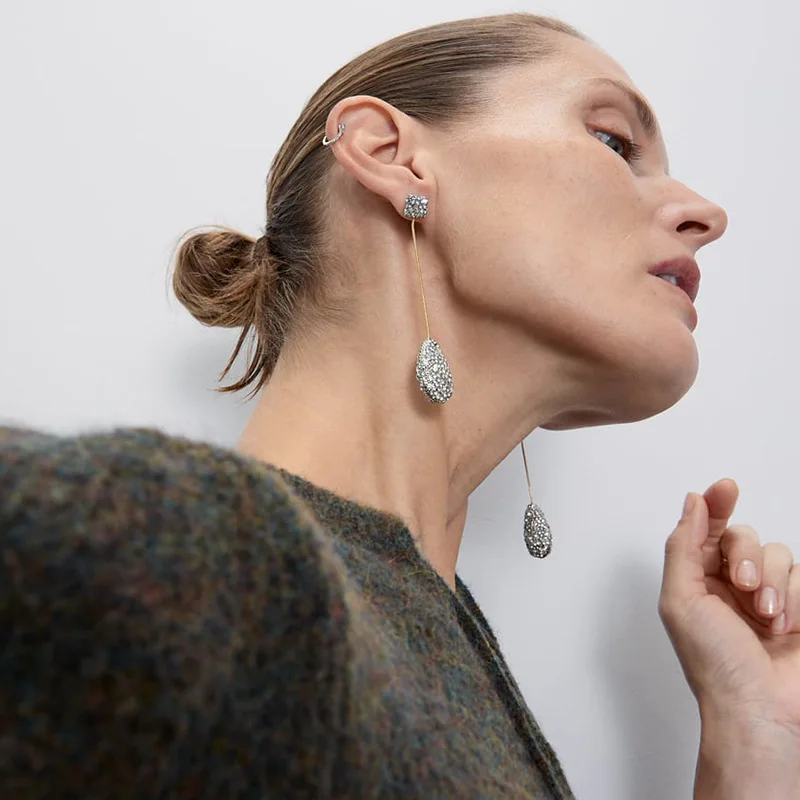Серьги с подвеской 2019 модные женские свадебные серьги хрустальными подвесками |