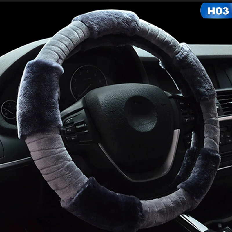 Мягкий Плюшевый Автомобиль DIY крышка рулевого колеса на руль зимние теплые Чехлы для автомобиля Стайлинг Аксессуары для интерьера
