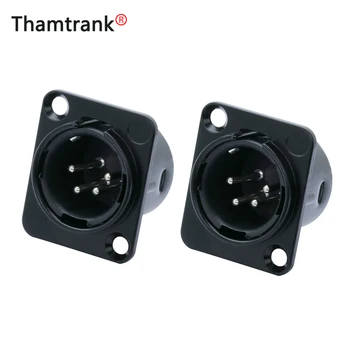 

10pcs Black Plating Metal 4 PIN XLR male Chassis Connector Push-type XLR Panel Mount Wire Connector Audio Speaker Jack Socket