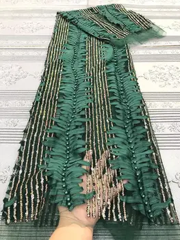 

Best Quality green African Tulle Lace Fabric High Quality Embroidery French Net Mesh 2020 Nigeria 3d Lace For Wedding Party