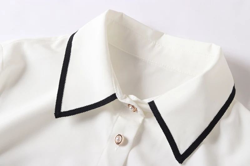 Svoryxiu дизайнерский осенний костюм с юбкой Женская белая блузка с длинными рукавами+ черное платье с бриллиантами Модный комплект из двух предметов