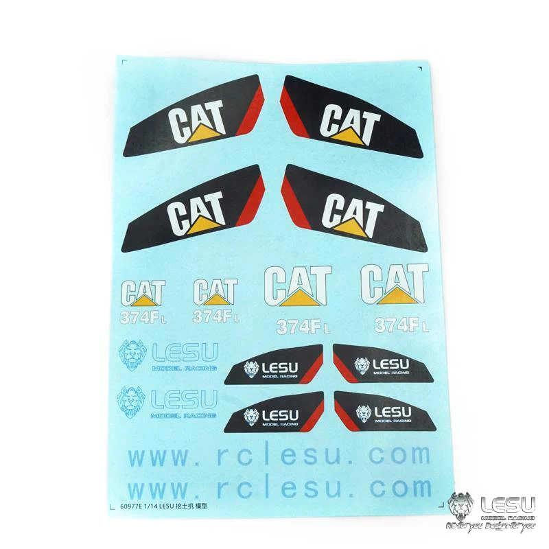 

Decal for 1/14 LESU RC Carter 374 Hydraulic Excavator CAT374