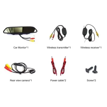 

4.3 Inch Universal Mirror Monitor Auto Parking Assistance 2.4GHz Wireless Monitor with Rear-view Camera