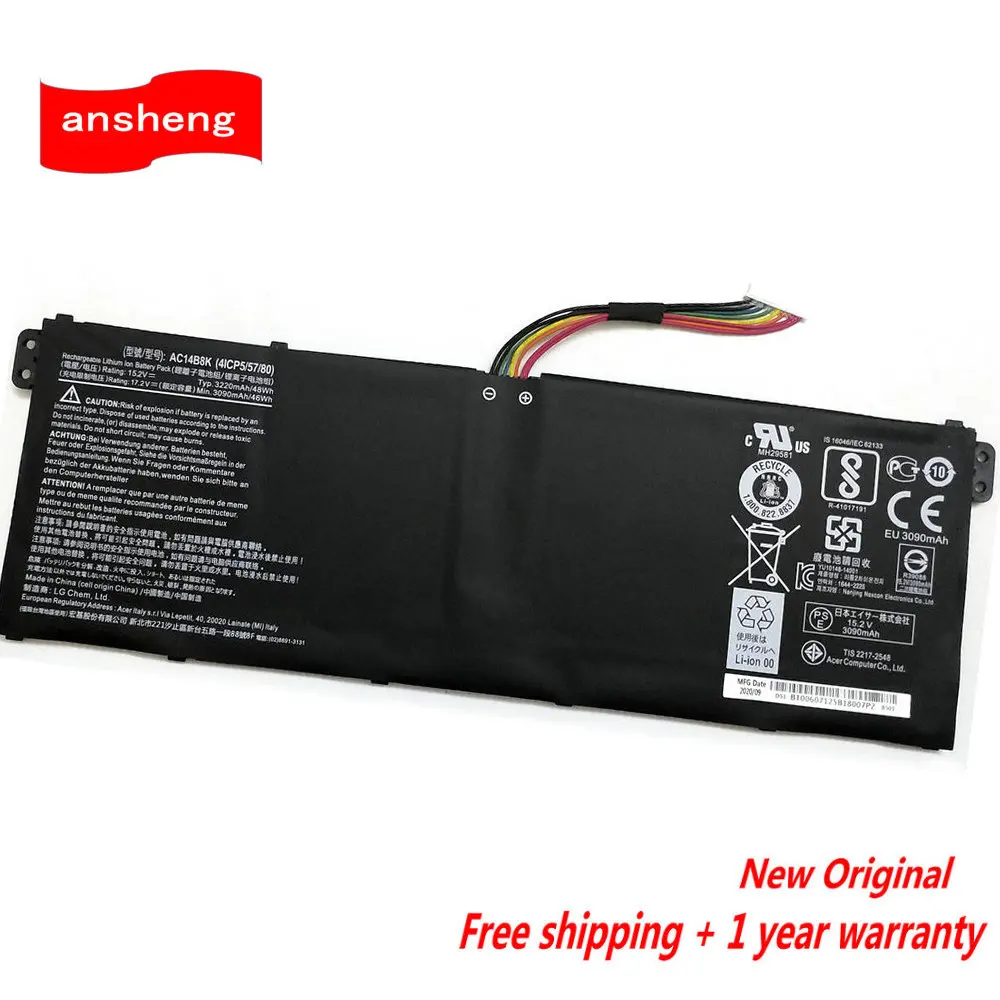 Batteria Originale Per Laptop Ac14B8K Per Acer Nitro 5 An515-51 Predator Helios 300 N17C1 Per Acer Aspire 5 A515-51G N17C4 A717-71G