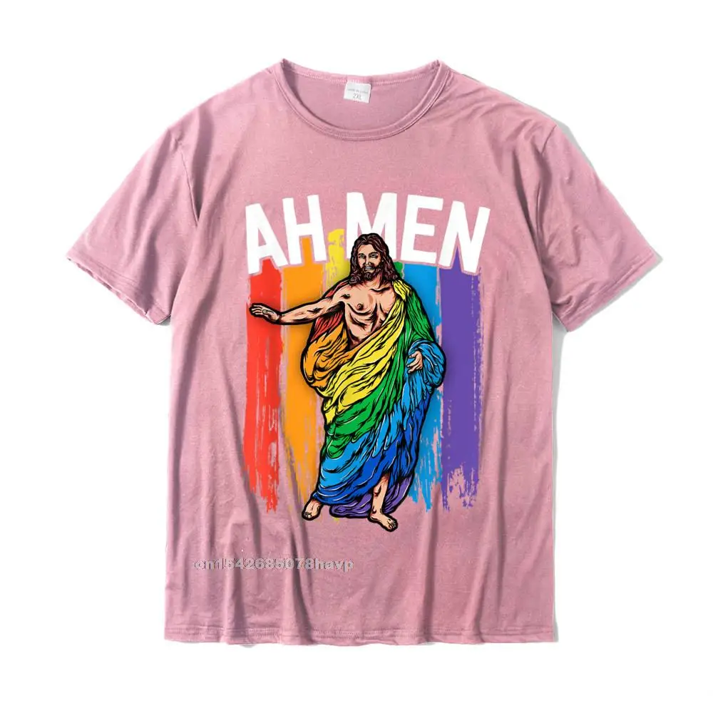 Summer Casual Fall 100% Cotton Crew Neck Adult Tees Custom Tops Tees Prevailing Short Sleeve T-Shirt Drop Shipping Ah Men Gay Jesus Shirt Funny LGBTQ Shirts Gifts Rainbow T-Shirt__1970. pink