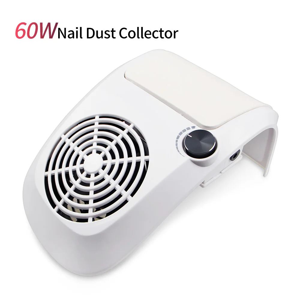  60W Nail Dust Suction Collector Manicure Salon Tools Vacuum Cleaner with Powerful Fan Dust Collecti