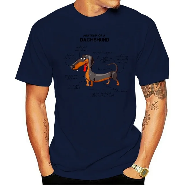 Camiseta de marca para hombre, camisa divertida de perro salchicha, Anatomy  Of A|Camisetas| - AliExpress