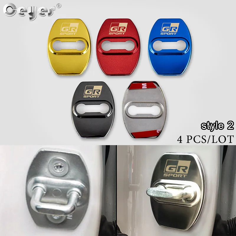Car Door Lock Cover 4pcs Car Styling Accessories Auto Door Lock Buckle Cover Case For Toyota Gazoo Racing Prius Yaris Corolla Rav4 For Lexus