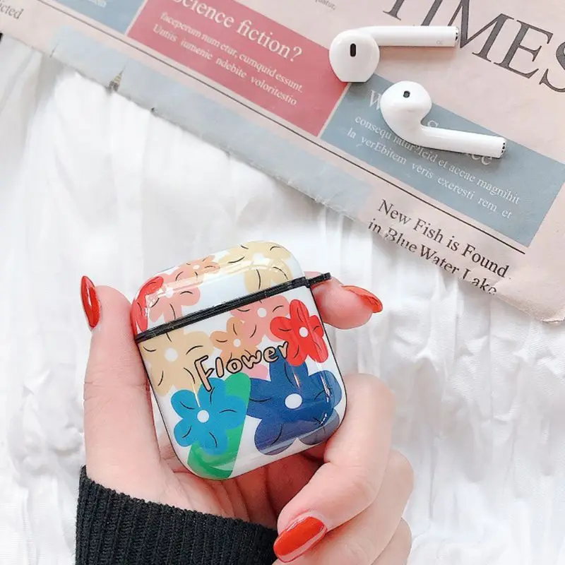 Красивый цветочный узор защитный чехол протектор для Apple Airpods 1/2