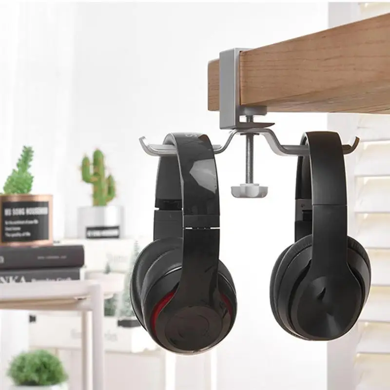 Universal Earphone Holder Hook Gaming Headset Hanger 360 Degree Swivel Headphone Stand Dual Hanging Mount Stand Accessories