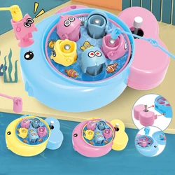 Brinquedo da criança jogo de pesca magnética clockwork mini brinquedo de pesca menino brinquedos educativos interativos para meninas de 2 a 5 anos presente