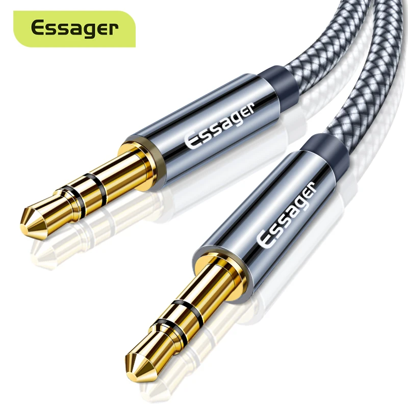 Essager Aux Cable Speaker Wire 3.5mm Jack Audio Cable For Car Headphone Adapter Male Jack to Jack 3.5 mm Cord For Samsung Xiaomi