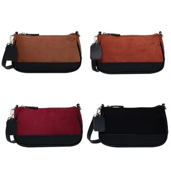 

Simple Fashion Shoulder Messenger Bag Portable Zipper Bag Opening Splicing Crossbody Bag Women PU Leather Hit Color